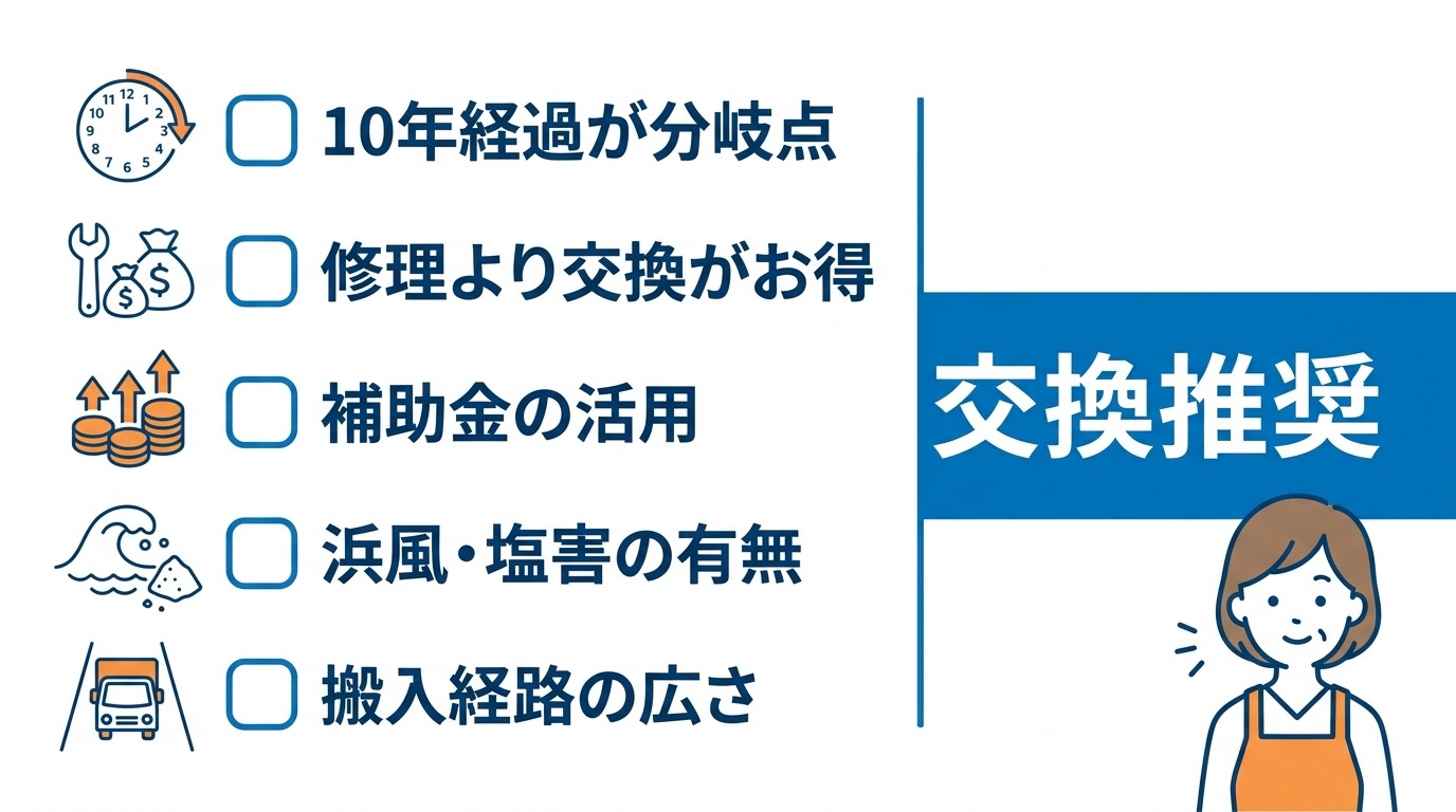 横浜でエコキュート修理か交換かを決める基準
