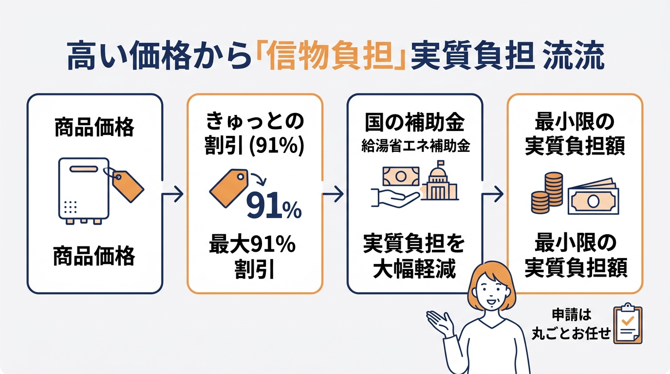 きゅっとのエコキュート交換で補助金をもらう方法