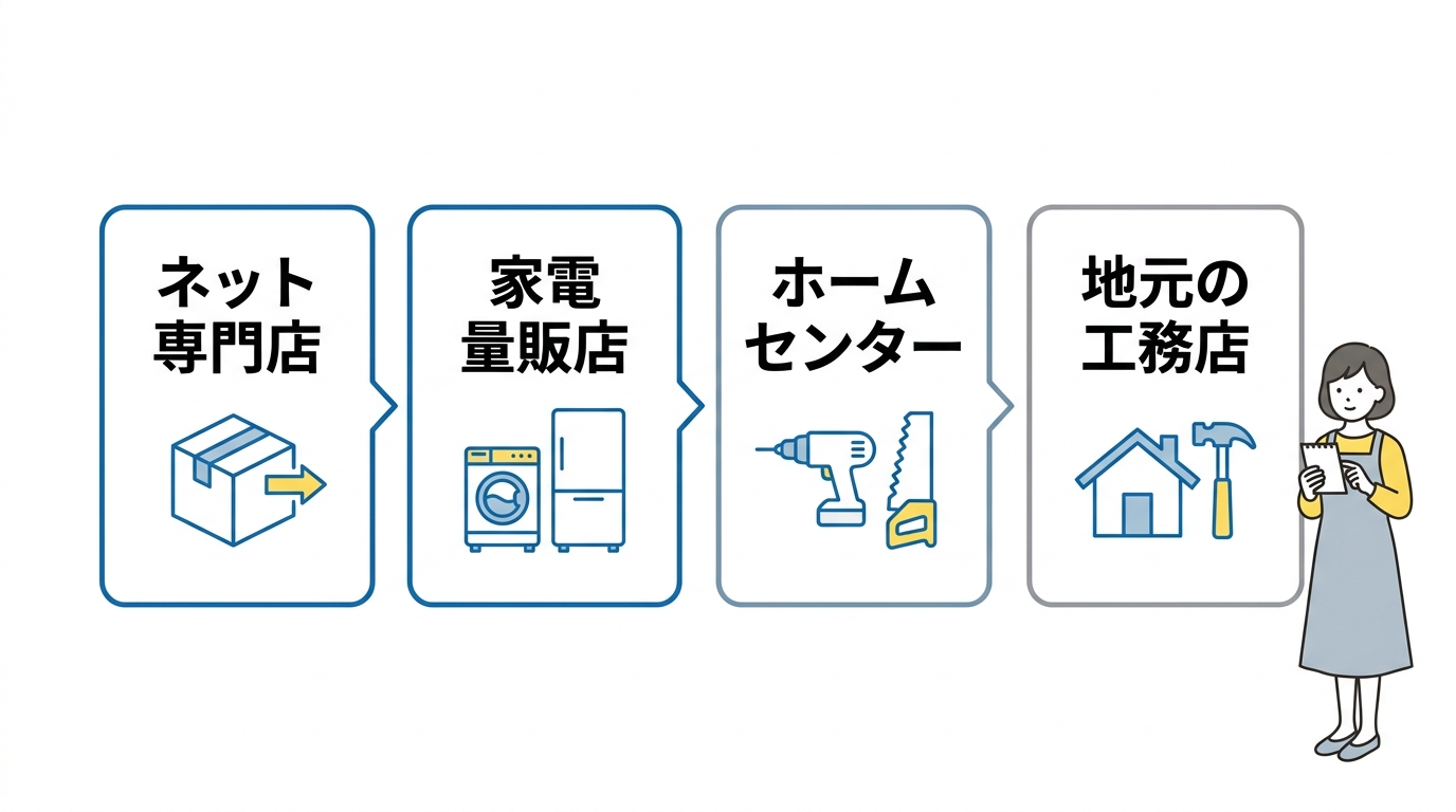 エコキュートはどこが安い？主要な購入先を比較