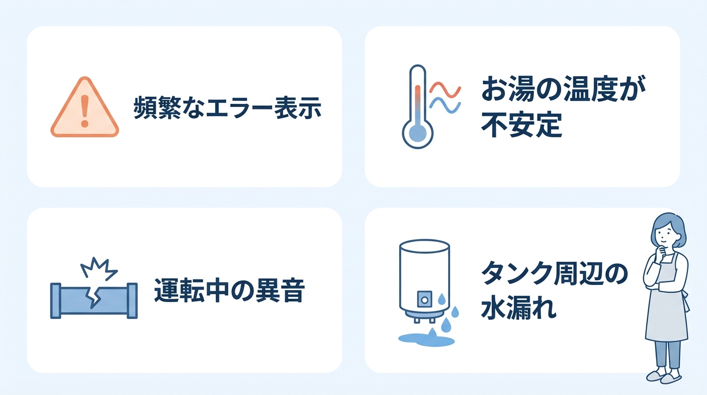 エコキュートの寿命が近いサイン4つ