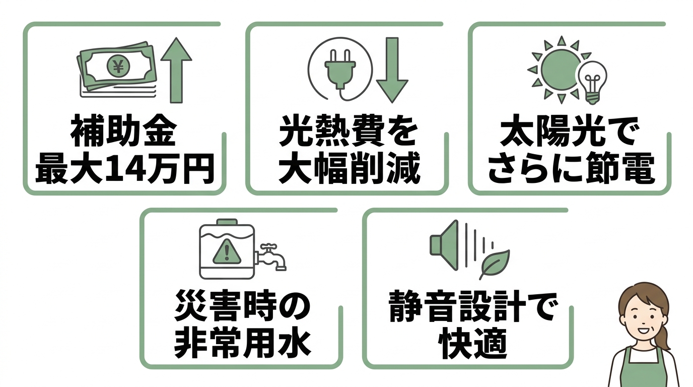 相模原市のエコキュート導入で受けるメリット5つ