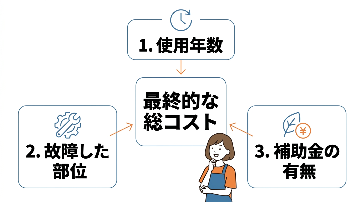 修理か交換か安い方を選ぶ3つの判断基準