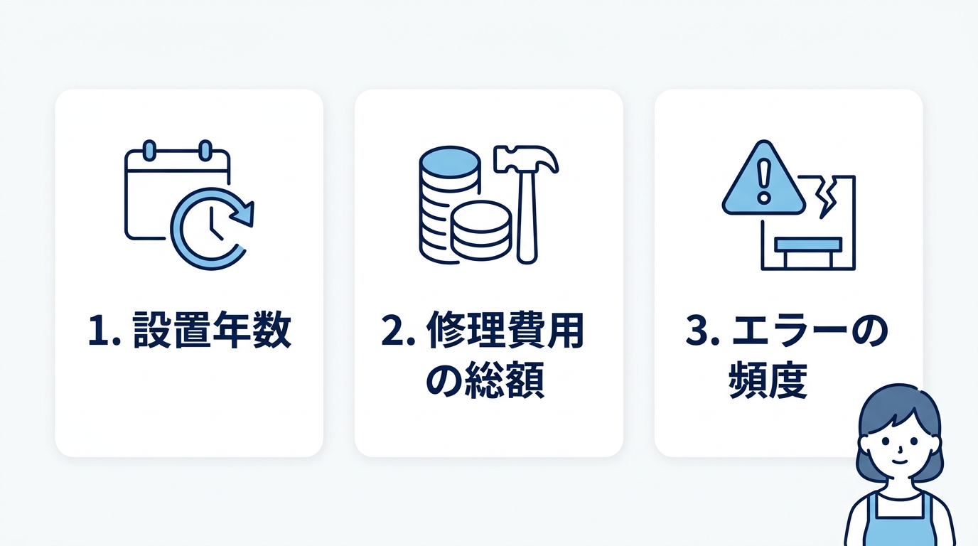 修理と交換を判断する3つの重要ポイント