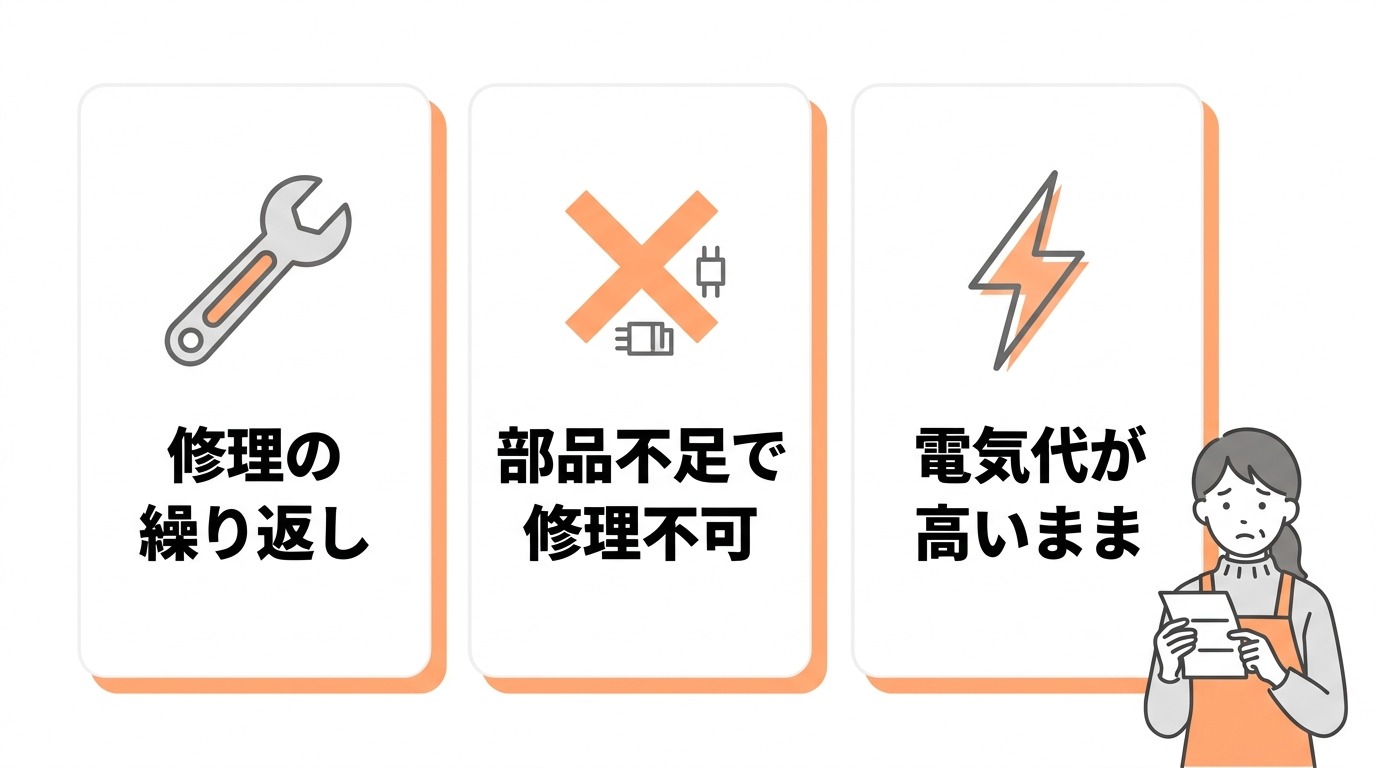 古いエコキュートを修理し続けるデメリット