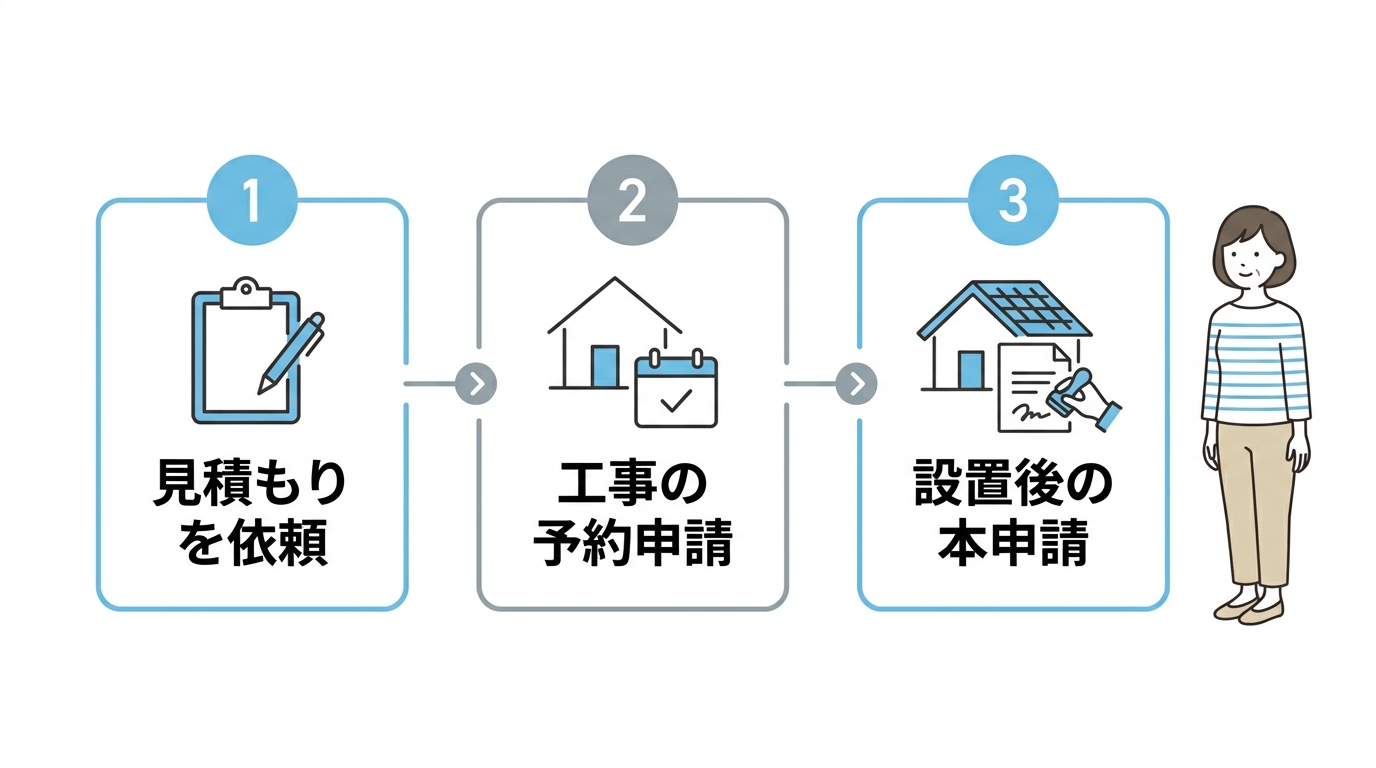 きゅっとで補助金申請する3つのステップ