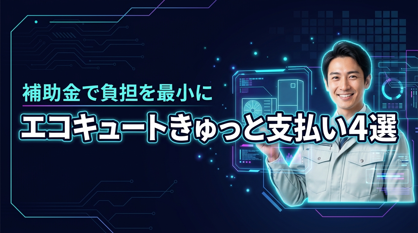 エコキュート「きゅっと」の支払い方法4選！補助金活用で負担を最小限に