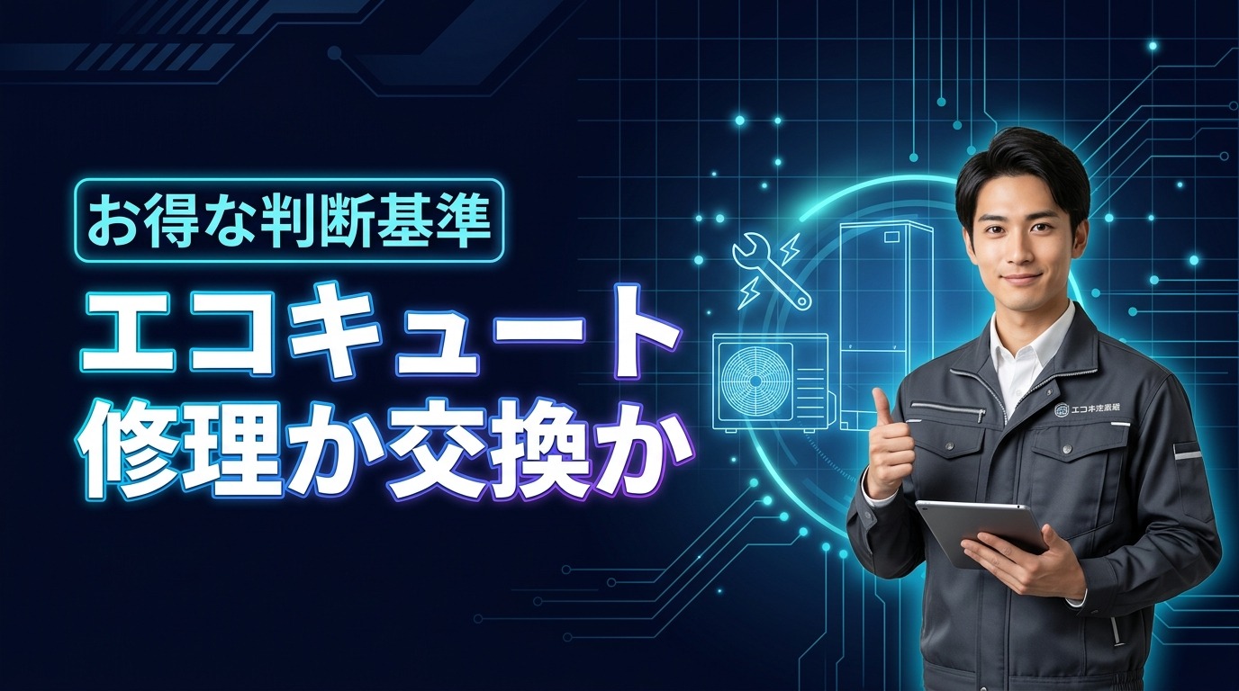 【エコキュートの修理と交換どっちがお得？】損をしない判断基準をプロが解説