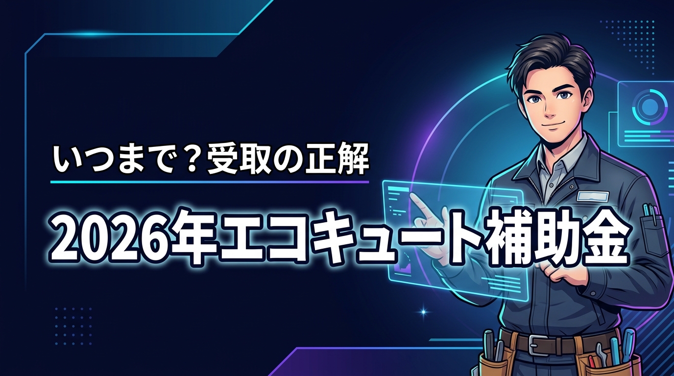 【2026年】エコキュート補助金はいつまで？損せず確実に受け取る正解