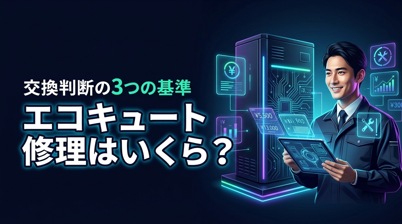 エコキュートの修理はいくら？部位別の費用相場と交換を判断する3つの基準