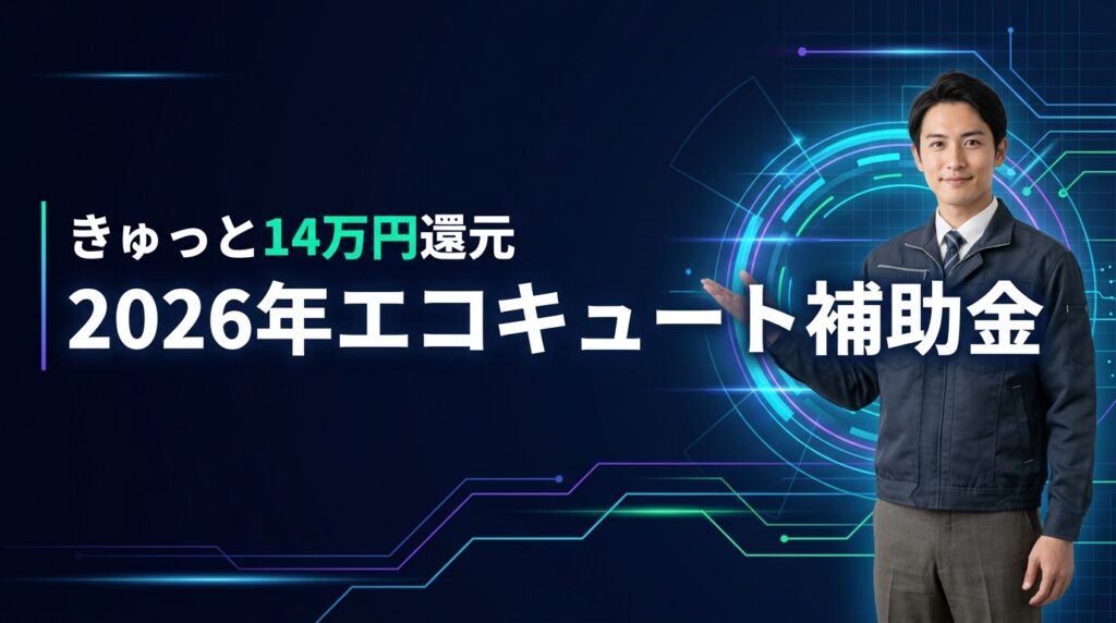 【2026年】エコキュートきゅっと補助金で14万円還元！評判と失敗しない手順