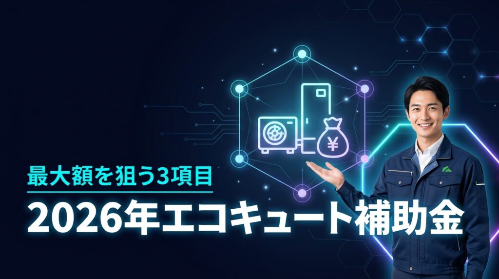 2026年最新！エコキュート補助金の受給条件と最大額を狙う3つの加算項目