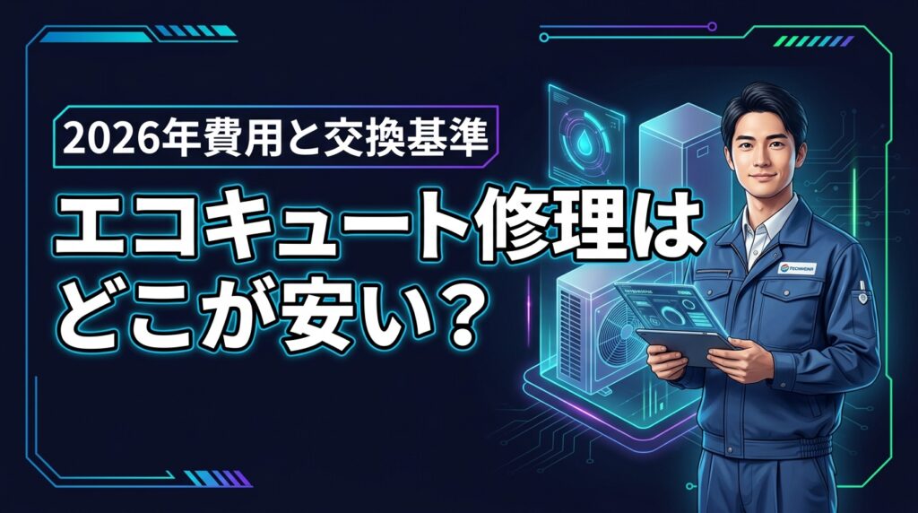 エコキュート修理はどこが安い？2026年の費用相場と交換か迷う時の基準