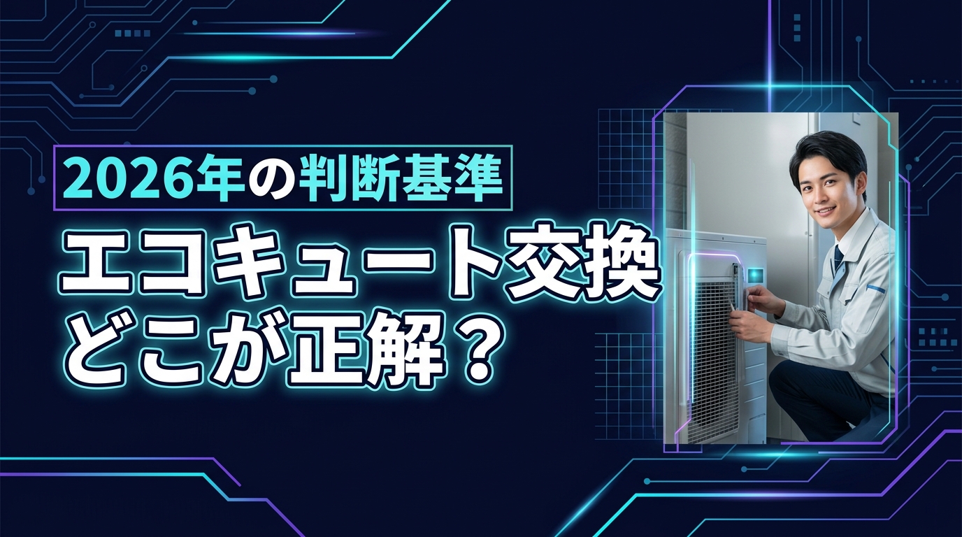 エコキュート交換はどこに頼むのが正解？2026年に後悔しない業者選びの判断基準