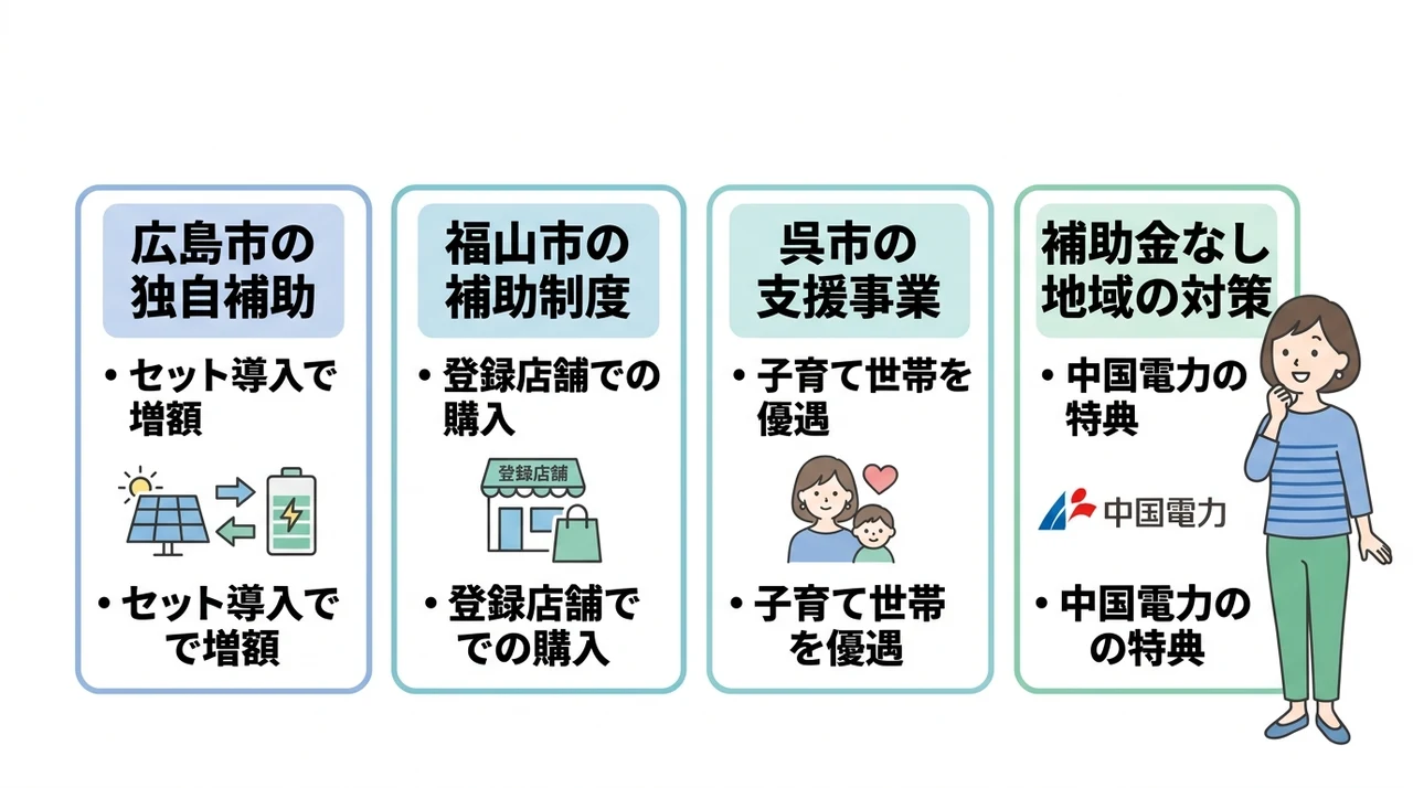 広島県内の自治体による独自補助金の実施状況