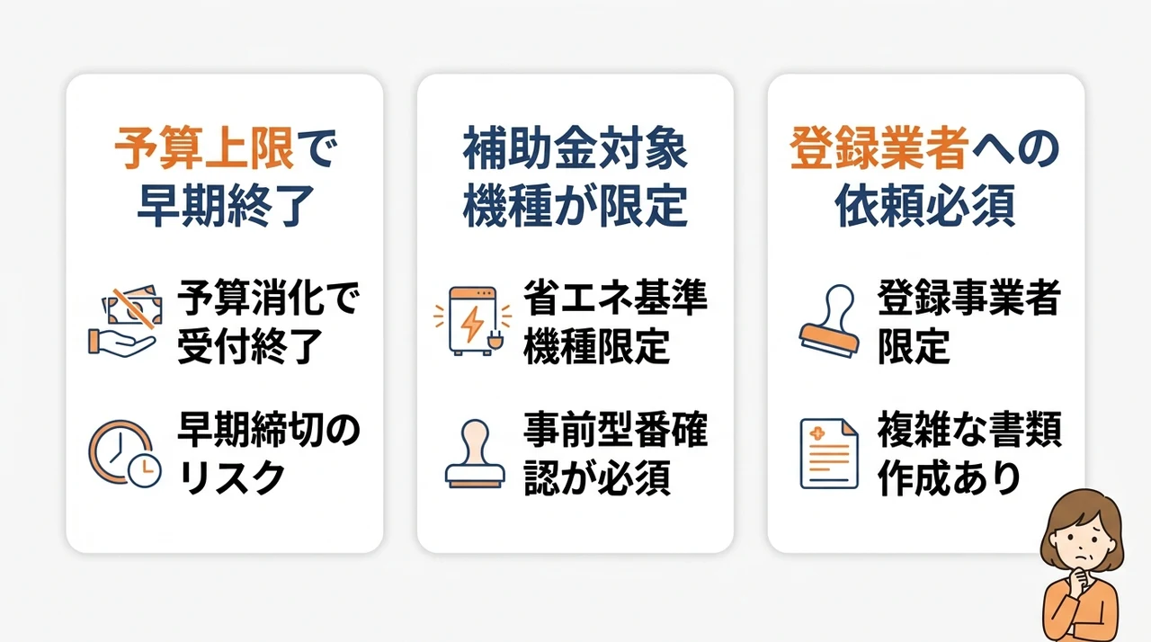 エコキュート補助金申請のデメリット