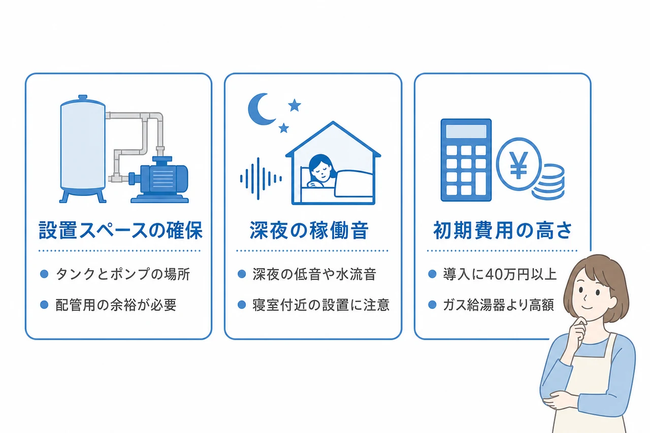 エコキュート導入前に確認したい3つのデメリット