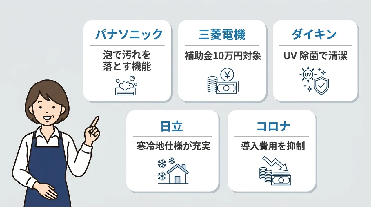メーカー別の買い替え費用を比較