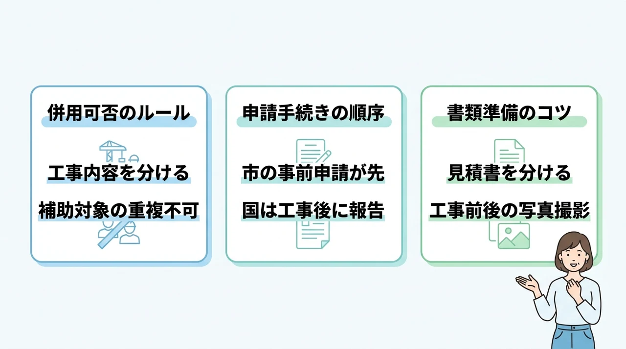 両補助金を併用する際の注意点