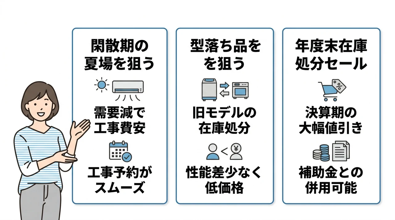 エコキュートの安い時期を見極める3つのポイント