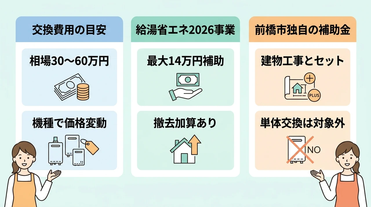 前橋市エコキュート交換の費用相場と補助金活用