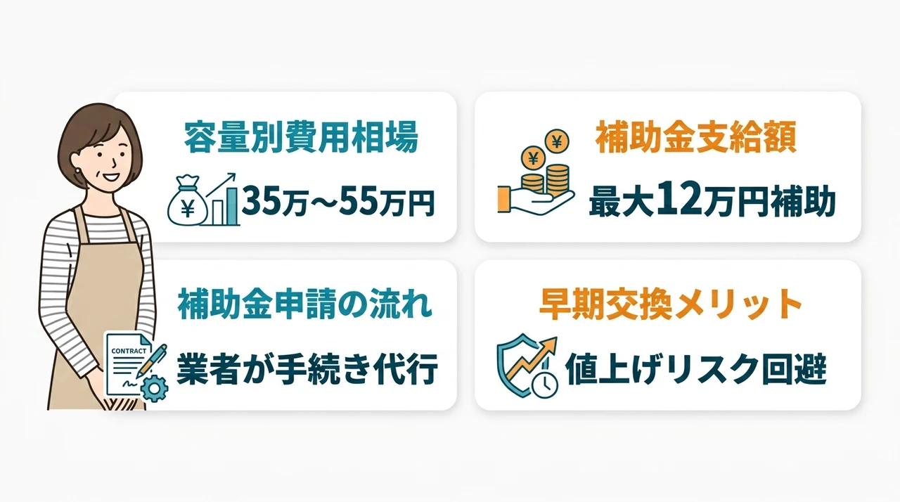 エコキュート交換の費用相場と補助金を活用した実質負担額