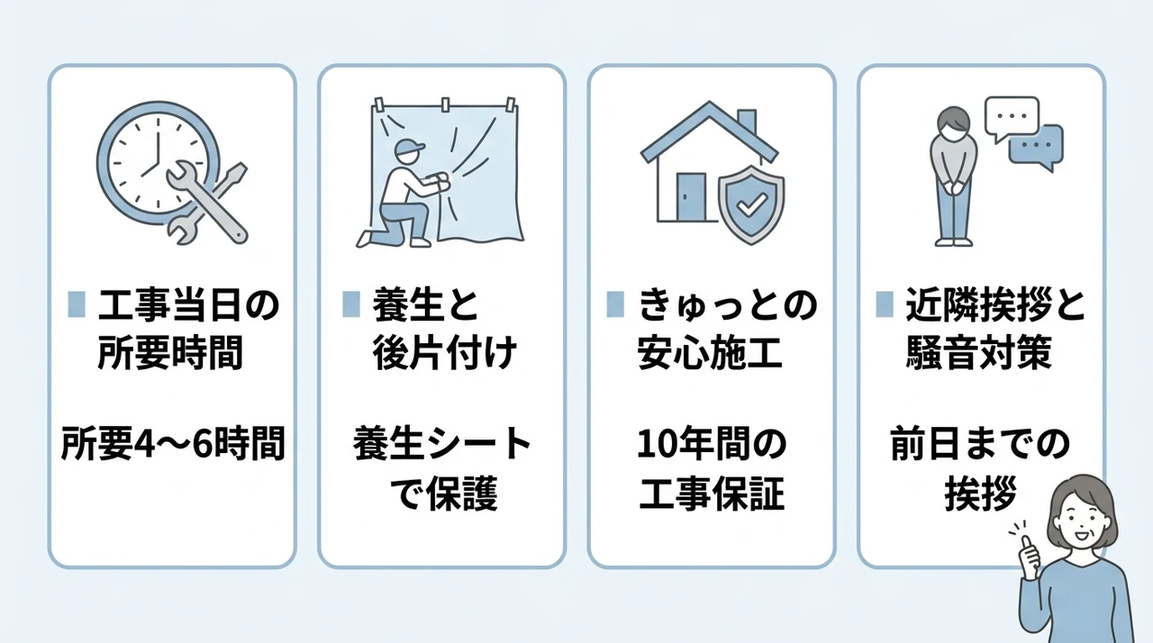 交換工事の流れと近隣トラブルを防ぐための具体的な配慮