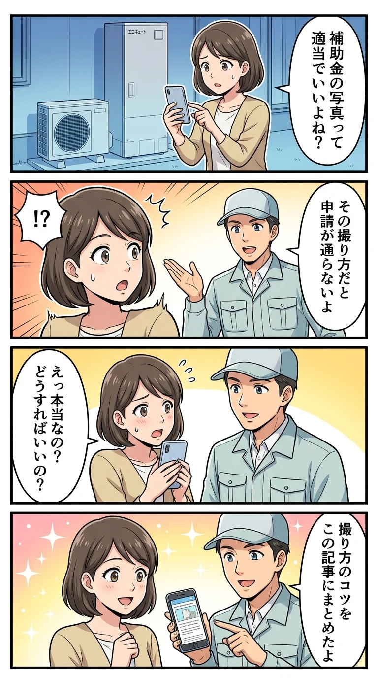 エコキュート 補助 金 写真 撮り 方
