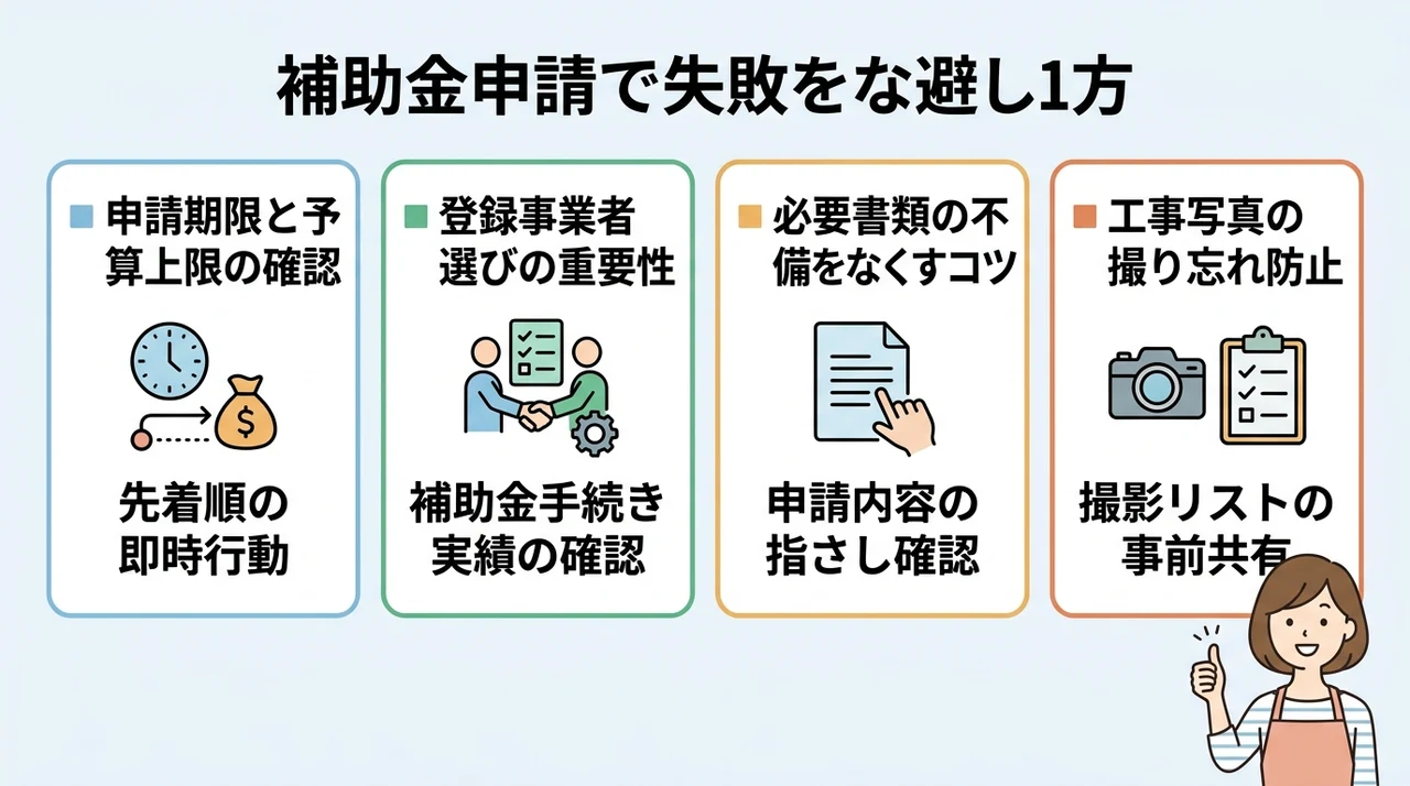 補助金申請の失敗を防ぐための注意点