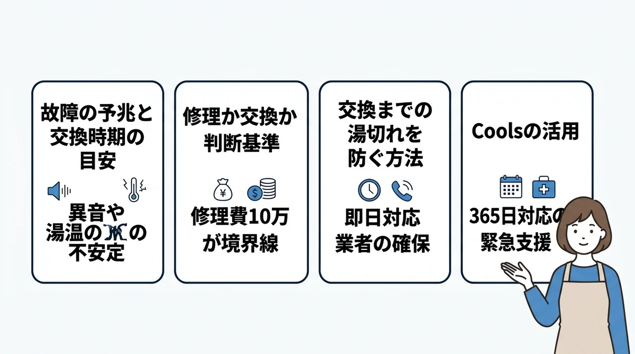 突然の故障でも慌てないための対策