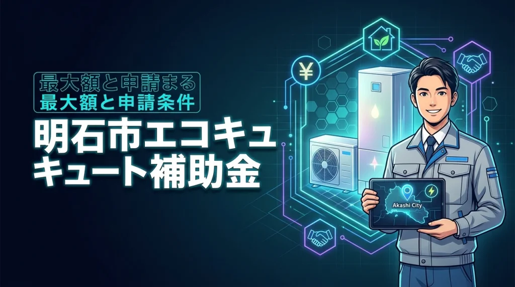 明石市のエコキュート補助金は最大いくら？給湯省エネ事業の申請条件と活用法